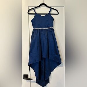 Rare Editions Dark Blue, Rhinestone Embellished Party Dress for Tweens